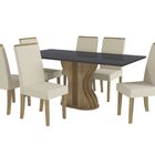 Conjunto Mesa De Jantar Copaíba Com 6 Cadeiras Nogueira/preto