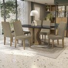Conjunto Mesa De Jantar Copaíba Com 6 Cadeiras Nogueira/preto