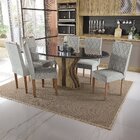 Conjunto Mesa De Jantar Copaíba Com 6 Cadeiras Nogueira/preto