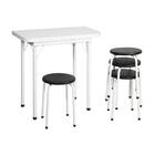 Conjunto Mesa De Jantar Dobrável 65,5cm Com 4 Banquetas Multi