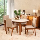 Conjunto Mesa De Jantar E 4 Cadeiras Tiê Maxx Cabecasa Madeir