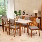 Conjunto Mesa De Jantar E 6 Cadeiras Tiê Cabecasa Madeiraorig