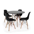 Conjunto Mesa De Jantar Eames 90cm + 4 Cadeiras Eames Eiffel