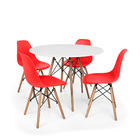 Conjunto Mesa De Jantar Eiffel 120cm Branca Com 4 Cadeiras Ch