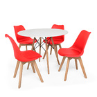 Conjunto Mesa De Jantar Eiffel 120cm Branca Com 4 Cadeiras Ea