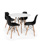 Conjunto Mesa De Jantar Eiffel 90cm Branca Com 4 Cadeiras Cha