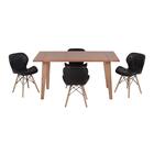 Conjunto Mesa De Jantar Em Madeira 150x80 Vértice + 4 Cadeira