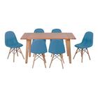 Conjunto Mesa De Jantar Em Madeira 150x80 Vértice + 6 Cadeira