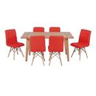 Conjunto Mesa De Jantar Em Madeira 150x80 Vértice + 6 Cadeira