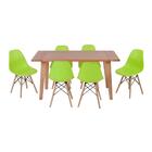 Conjunto Mesa De Jantar Em Madeira 150x80 Vértice + 6 Cadeira