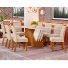 Conjunto Mesa De Jantar Epic Com 8 Cadeiras Vita Nature/off W
