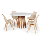 Conjunto Mesa De Jantar Gabi 120cm Branca Com 4 Cadeiras Eame