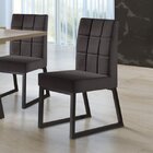 Conjunto Mesa De Jantar Gênova 4 Cadeiras Estofadas Pés Metál