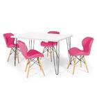 Conjunto Mesa De Jantar Hairpin 130x80 Branca Com 4 Cadeiras