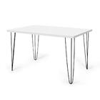 Conjunto Mesa De Jantar Hairpin 130x80 Branca Com 6 Cadeiras