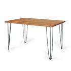 Conjunto Mesa De Jantar Hairpin 130x80 Natural Com 6 Cadeiras
