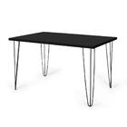 Conjunto Mesa De Jantar Hairpin 130x80 Preta Com 6 Cadeiras E