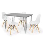 Conjunto Mesa De Jantar Hairpin 130x80 Volpi Com 4 Cadeiras E