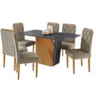 Conjunto Mesa De Jantar Harpa Grafite 1,60 M Com 6 Cadeiras D