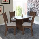 Conjunto Mesa De Jantar Indekes Safira Com 4 Cadeiras 110x76