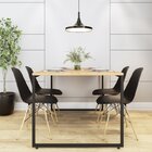 Conjunto Mesa De Jantar Industrial 4 Cadeiras Base Madeira Ea