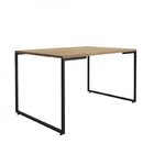 Conjunto Mesa De Jantar Industrial 4 Cadeiras Base Madeira Ea