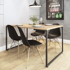 Conjunto Mesa De Jantar Industrial 4 Cadeiras Base Madeira Ea
