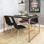 Conjunto Mesa De Jantar Industrial Com 4 Cadeiras Base Madeir