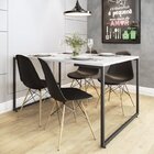 Conjunto Mesa De Jantar Industrial Com 4 Cadeiras Base Madeir