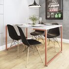 Conjunto Mesa De Jantar Industrial Com 4 Cadeiras Base Madeir