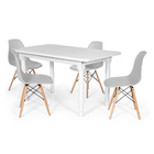 Conjunto Mesa De Jantar Itália 110x80cm Branca Com 4 Cadeiras