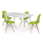 Conjunto Mesa De Jantar Itália 140x80cm Branca Com 4 Cadeiras