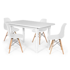 Conjunto Mesa De Jantar Itália 140x80cm Branca Com 4 Cadeiras