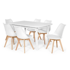 Conjunto Mesa De Jantar Itália 160x80cm Branca Com 6 Cadeiras
