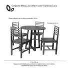 Conjunto Mesa De Jantar Lara 90cm E 4 Cadeiras Luna Assento M