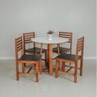 Conjunto Mesa De Jantar Lara 90cm E 4 Cadeiras Luna Assento M