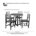 Conjunto Mesa De Jantar Lara 90cm E 4 Cadeiras Luna Assento M