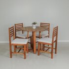 Conjunto Mesa De Jantar Lara 90cm E 4 Cadeiras Luna Estofadas