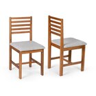 Conjunto Mesa De Jantar Lara 90cm E 4 Cadeiras Luna Estofadas