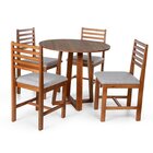Conjunto Mesa De Jantar Lara 90cm E 4 Cadeiras Luna Estofadas