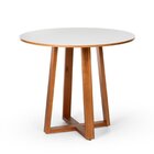 Conjunto Mesa De Jantar Lara 90cm E 4 Cadeiras Luna Estofadas