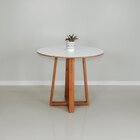 Conjunto Mesa De Jantar Lara 90cm E 4 Cadeiras Luna Estofadas