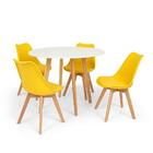 Conjunto Mesa De Jantar Laura 105cm Branca Com 4 Cadeiras Eam