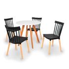 Conjunto Mesa De Jantar Laura 80cm Branca Com 4 Cadeiras Wind