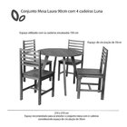 Conjunto Mesa De Jantar Laura 90cm Amadeirado E 4 Cadeiras Lu