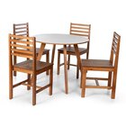 Conjunto Mesa De Jantar Laura 90cm E 4 Cadeiras Luna Assento