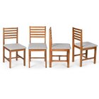 Conjunto Mesa De Jantar Laura 90cm E 4 Cadeiras Luna Estofada