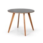 Conjunto Mesa De Jantar Laura 90cm E 4 Cadeiras Luna Estofada