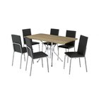 Conjunto Mesa De Jantar Loire Com 6 Cadeiras Amsterdã Nogueir