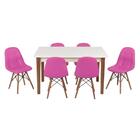 Conjunto Mesa De Jantar Luiza 135cm Branca Com 6 Cadeiras Bot